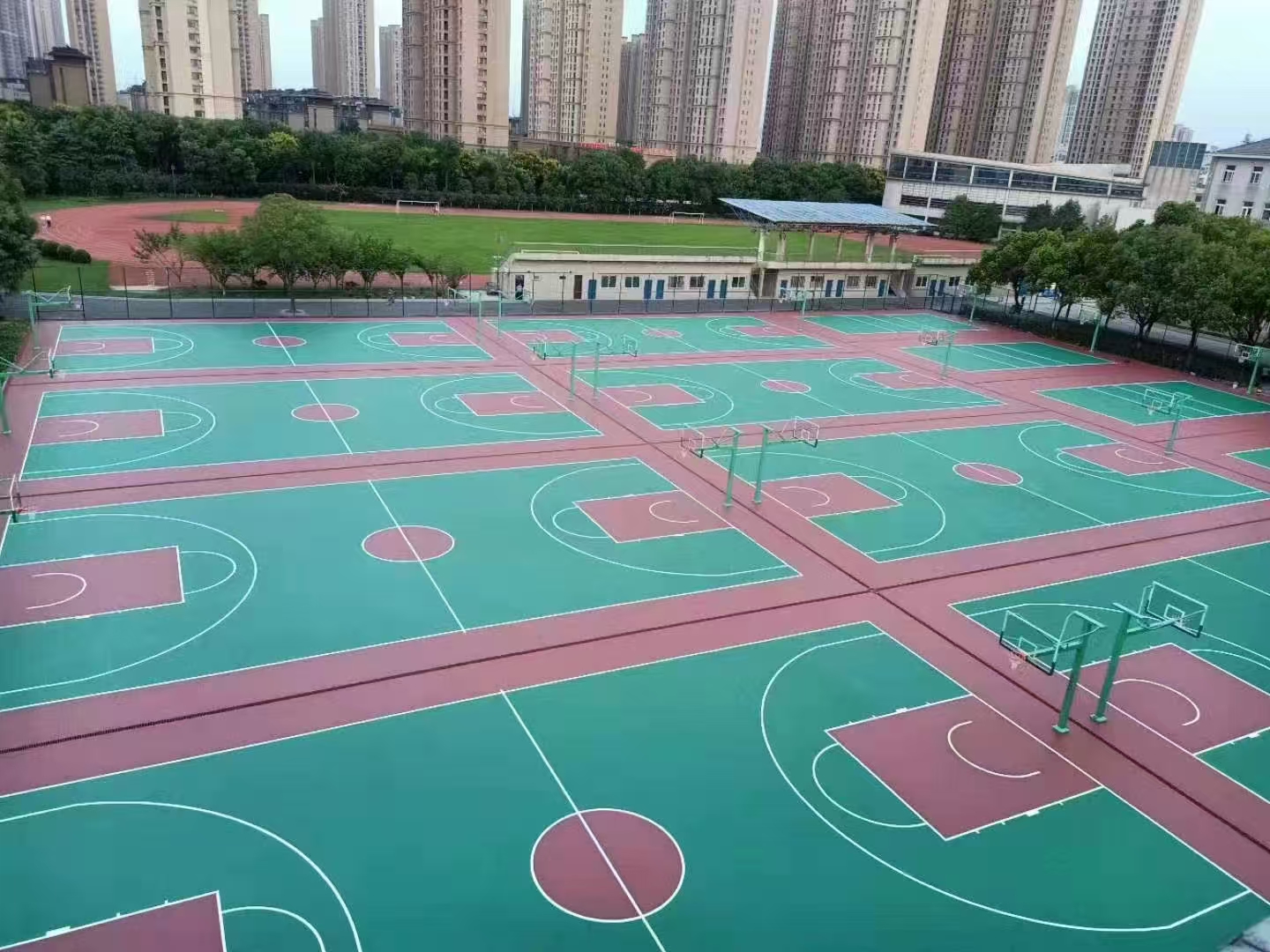 承德市硅pu篮球场全塑型塑胶跑道 - 价格